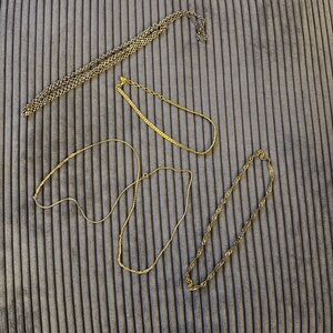 Gold and Silver Chain Necklace Set